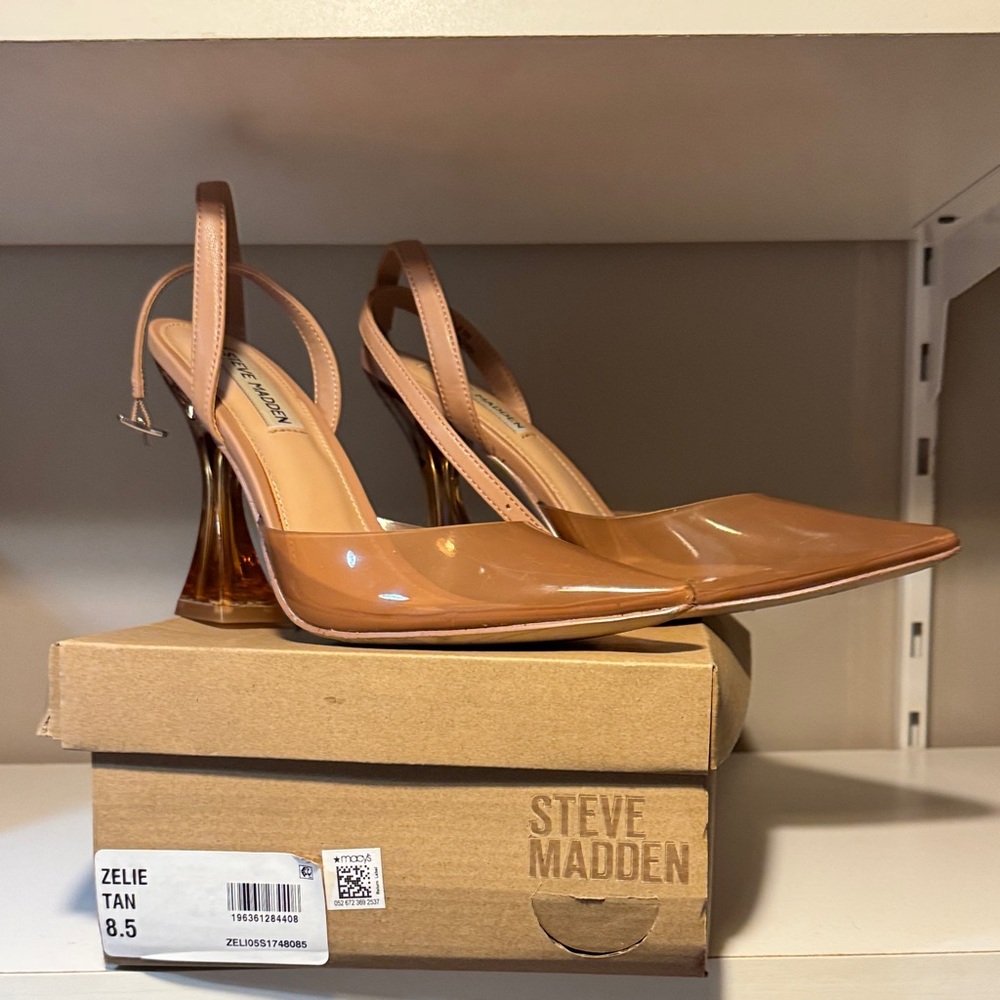 Steve Madden Tan Pointed Slingback Heels